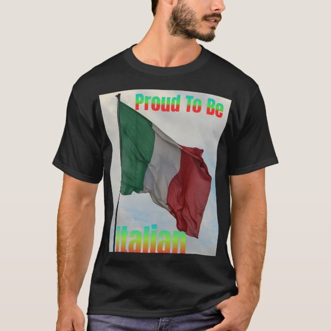 Italienska Flagga stolt över att T Shirt (Framsida)