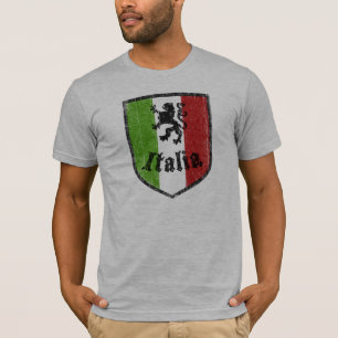 Italienska Flagga Vapen Grå T-Shirt