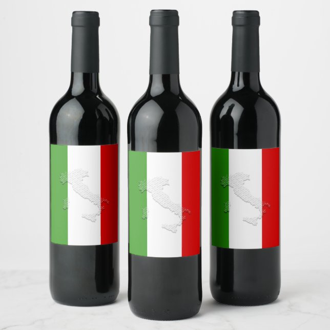 Italienska flagga vinflaska etikett (Flaskor)
