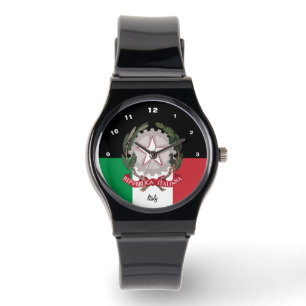 Italienska Flagga Watch, emblem, Italien mode/spor Armbandsur