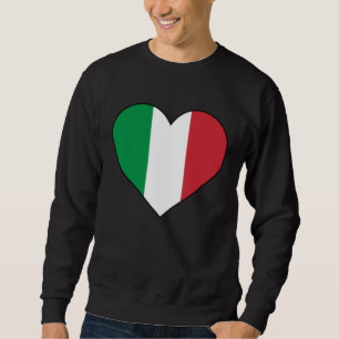 Italienska Flaggan Hjärta Italienska Flaggan Itali Lång Ärmad Tröja