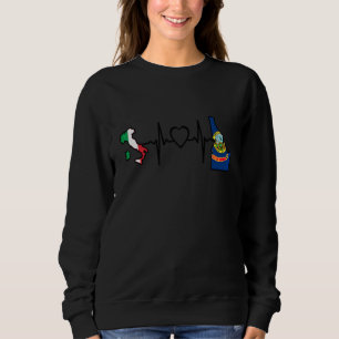 Italienska flaggan Italien Idaho Hjärtbeat T Shirt