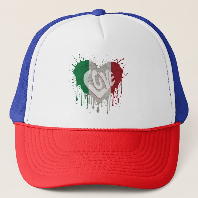 Italienska flaggan kärlek keps (Framsida)