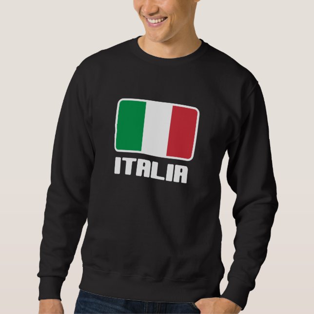 Italienska flaggan lång ärmad tröja (Framsida)
