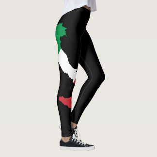 Italienska flaggan Leggings - Grön Vit Röd Dam