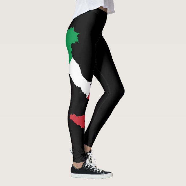 Italienska flaggan Leggings - Grön Vit Röd Dam (Höger)