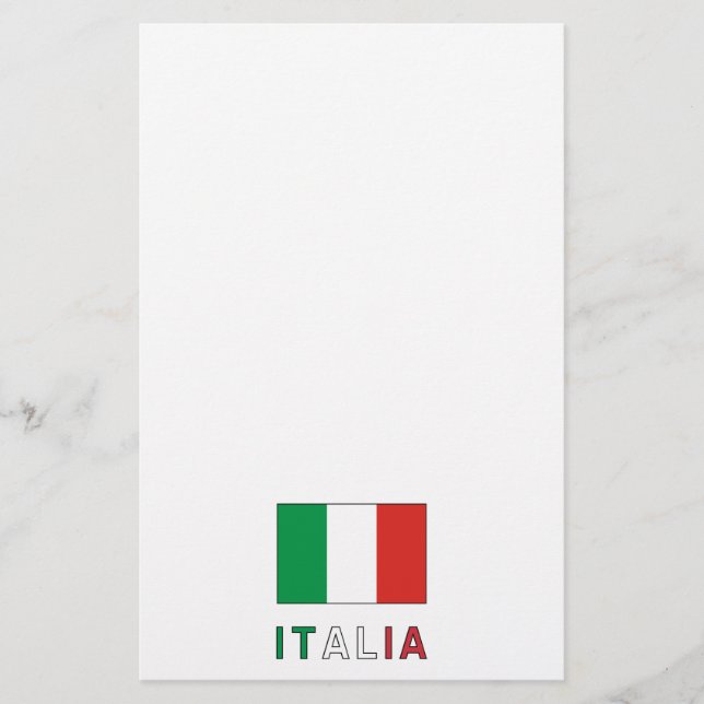 Italienska flaggan & ordet brevpapper (Framsida)