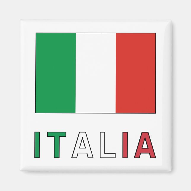 Italienska flaggan & ordet magnet (Framsidan)