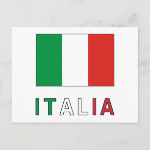 Italienska flaggan & ordet vykort