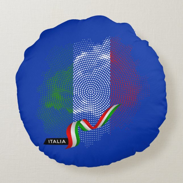Italienska flaggan rund kudde (Baksidan)
