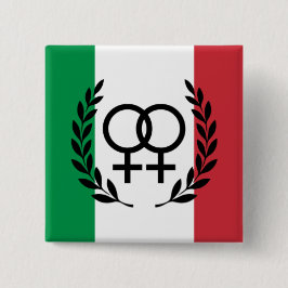 italienska flaggan Sapphic-symbol märke Knapp