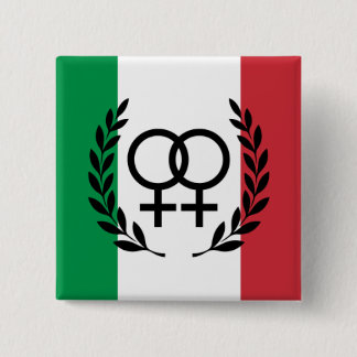 italienska flaggan Sapphic-symbol märke Knapp