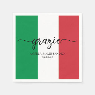 Italienska flaggans eleganta kalligrafi Tack Pappersservett