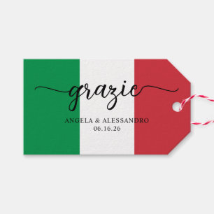 Italienska flaggans eleganta kalligrafi Tack Presentetikett