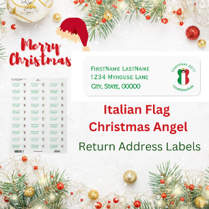 Italienska flaggans julängel returadress  etikett