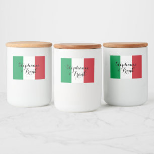 Italienska flaggfärger bröllop mat etiketter