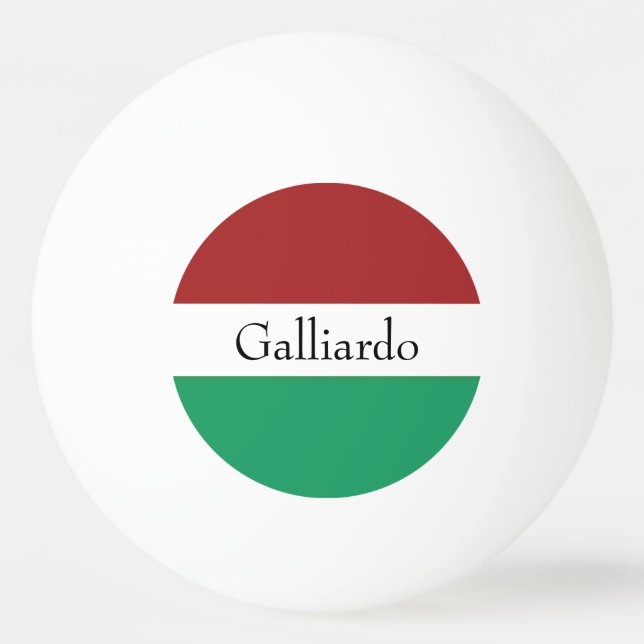 Italienska flaggfärger Efternamn Namn Anpassad  Pingisboll (Framsidan)