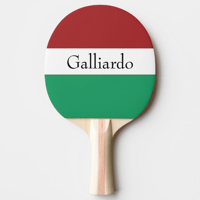 Italienska flaggfärger Efternamn Namn Anpassad  Pingisracket (Framsidan)