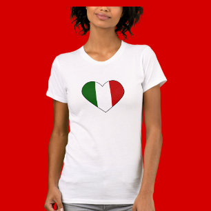 Italienska flagghjärta Alla hjärtans dag T-shirt