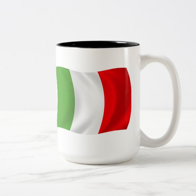 Italienska flaggmuggen Två-Tonad mugg (Höger)