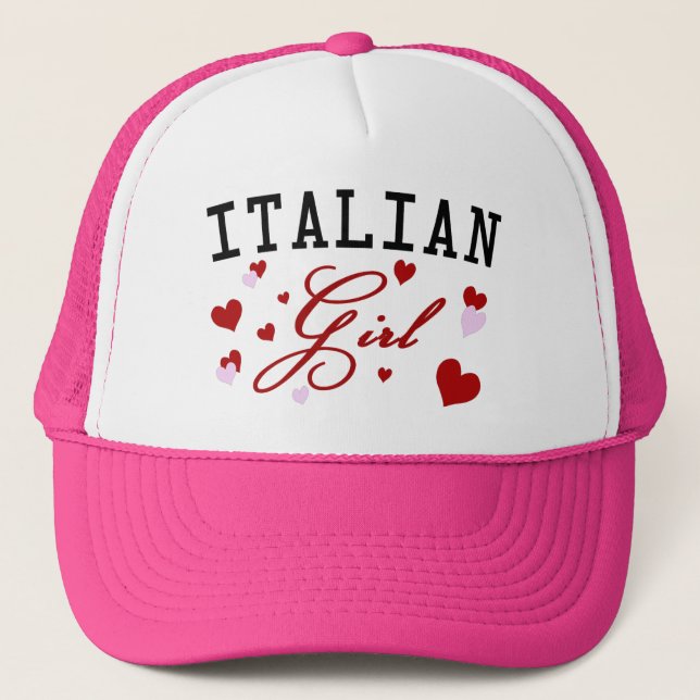 Italienska flickan rosa hatt truckerkeps (Framsida)