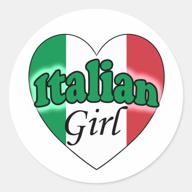 Italienska flickor runt klistermärke (Framsida)