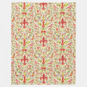 Italienska Florentine Fleur de Lis Mönster Fleecefilt