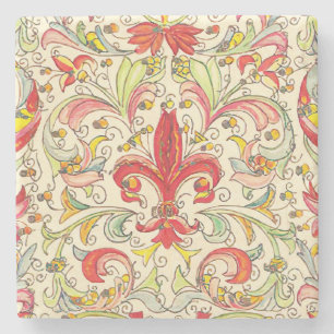 Italienska Florentine Fleur de Lis Mönster Stenunderlägg