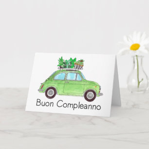 Italienska födelsedagen Retro Fiat 500 Kort