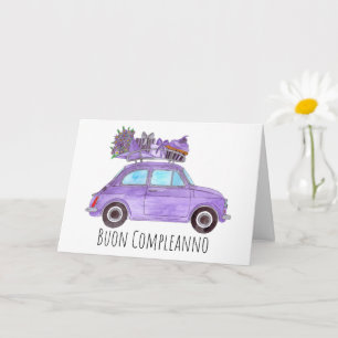 Italienska födelsedagen Retro Fiat 500 Kort