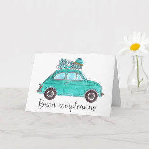 Italienska födelsedagen Retro Fiat 500 Kort