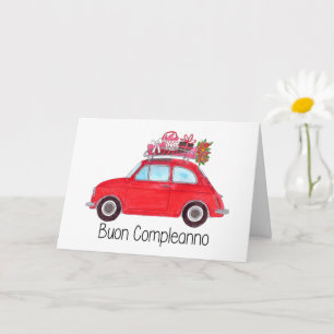 Italienska födelsedagen Retro Fiat 500 Kort