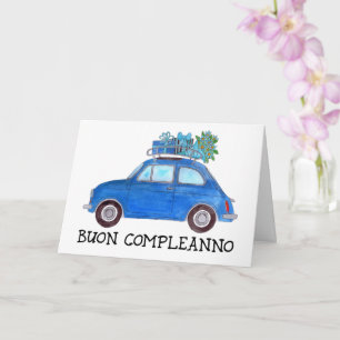 Italienska födelsedagen Retro Fiat 500 Kort