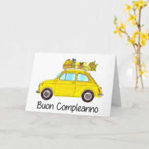 Italienska födelsedagen Retro Fiat 500 Kort