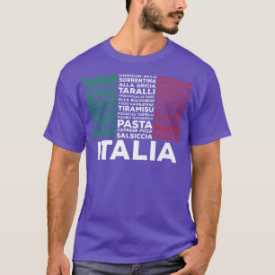 Italienska Food Flagga Italien Pasta Kärlek Italia T Shirt