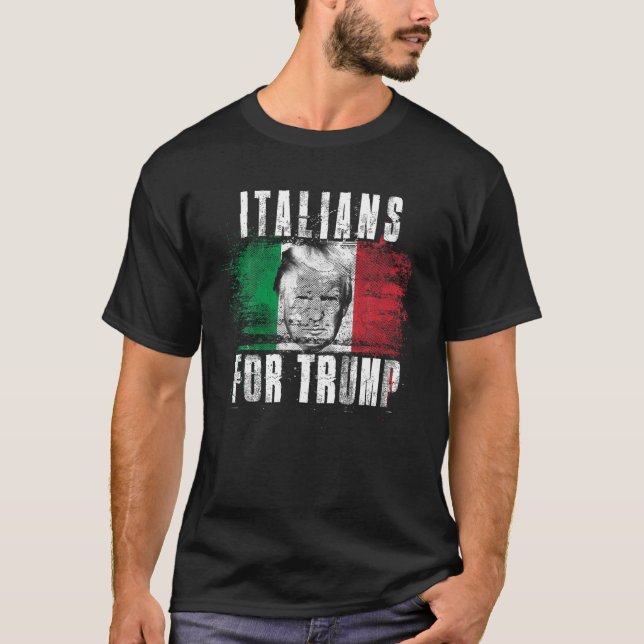 Italienska för Trump American och Italien Patrioti T Shirt (Framsida)