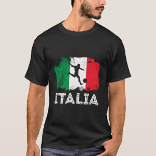 Italienska fotbollsgrunge Flagga T Shirt