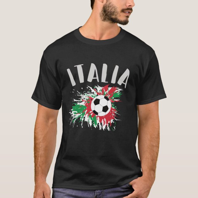 Italienska fotbollsgrungeflaggan t shirt (Framsida)