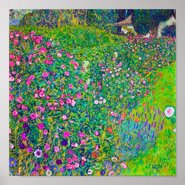 Italienska Garden, Gustav Klimt Poster (Framsidan)