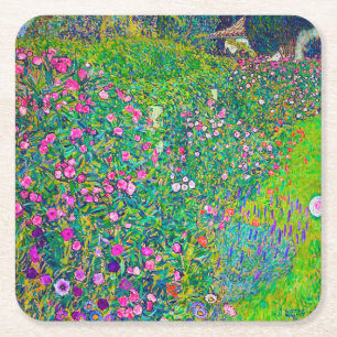 Italienska Garden, Gustav Klimt Underlägg Papper Kvadrat
