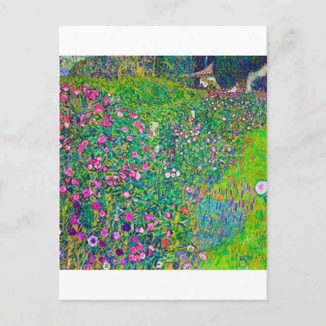 Italienska Garden, Gustav Klimt Vykort (Framsida)