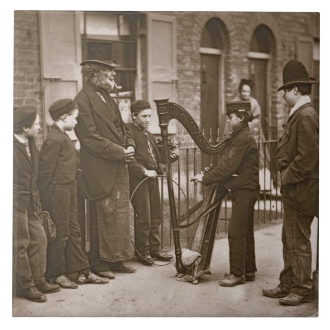 Italienska gatamusiker, från 'gataliv i Lon Kakelplatta (Framsidan)