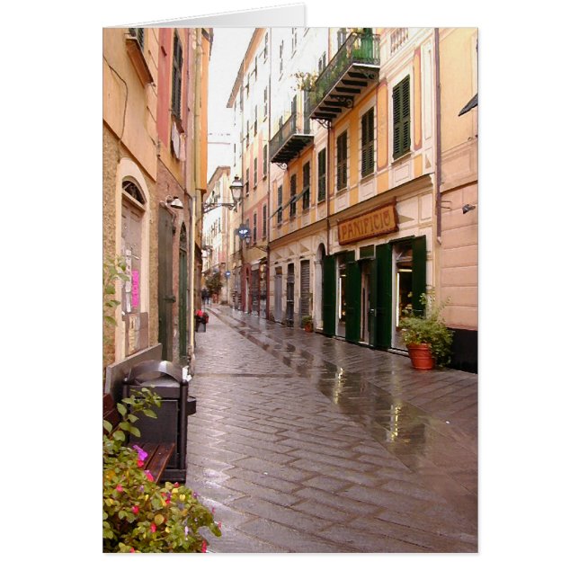 Italienska gator hälsningskort (Framsidan)