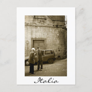 Italienska gatuarenan i sepia vycard gräns vykort