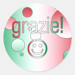 Italienska gåvor: Tack / Ansikte Runt Klistermärke