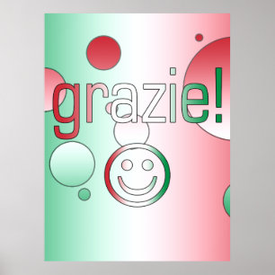 Italienska gåvor: Tack/Grazie ansikte Poster