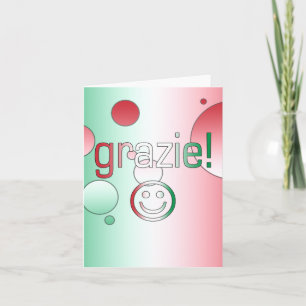 Italienska gåvor: Tack/Grazie ansikte Tack Kort