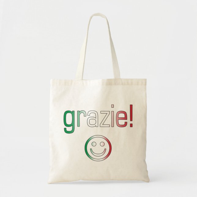 Italienska gåvor: Tack/Grazie ansikte Tygkasse (Framsidan)