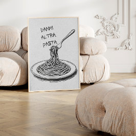 Italienska Ge Me More Pasta Trendig Retro Poster