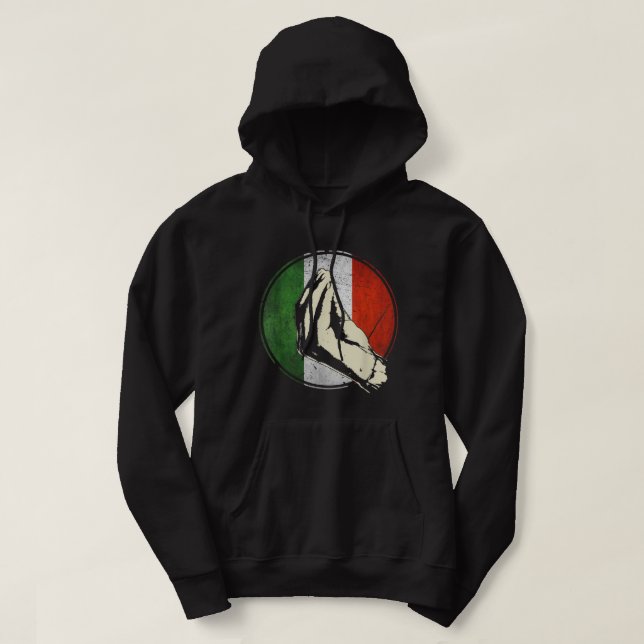 Italienska Gif Funny Italien Hoodie (Design framsida)